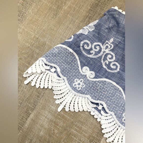 RIP CURL Crochet Lace Embroidered Halter Tank Top Women’s Medium Boho Western - Picture 6 of 12